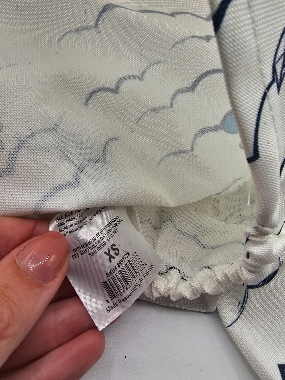 Dog Sz XS Hooded Rain Poncho Jacket White Nautical Theme - Picture 3 of 3